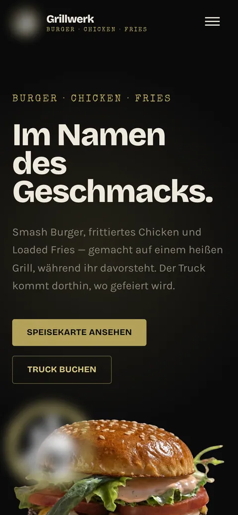 Dieselbe Website auf dem Smartphone.